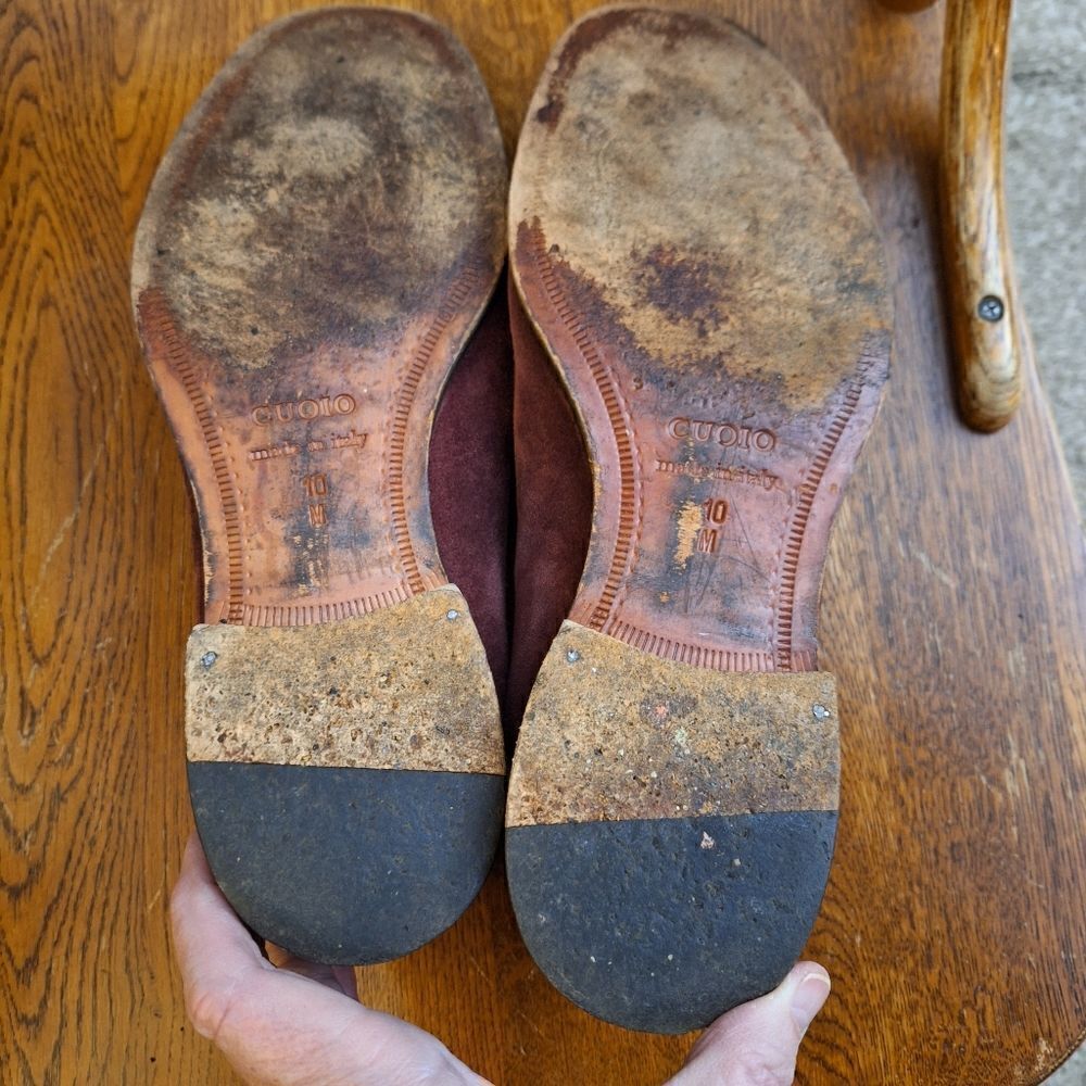 Paul‎ Frederick Made in Italy Burgundy suede slip-on shoes - Picture 7 of 11
